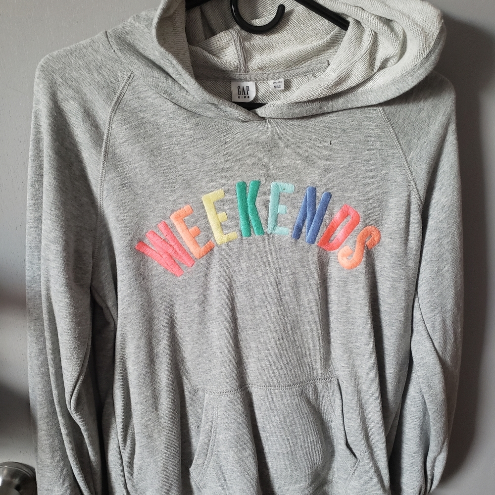Gap Girl's Hooded Sweatshirt- XXL - Gray